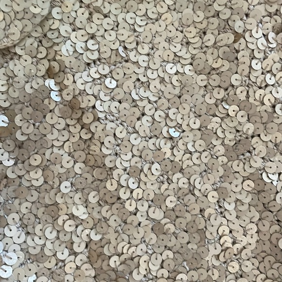 Isli Sequin Gold Knit Blazer Cropped Sleeve Y2K Handmade - Picture 4 of 6